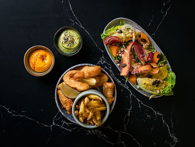 Perches and Chips et une Salade